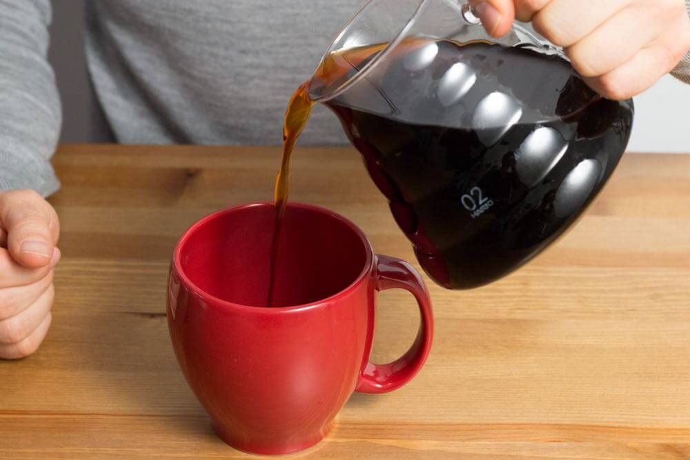 Kaffee rote Tasse