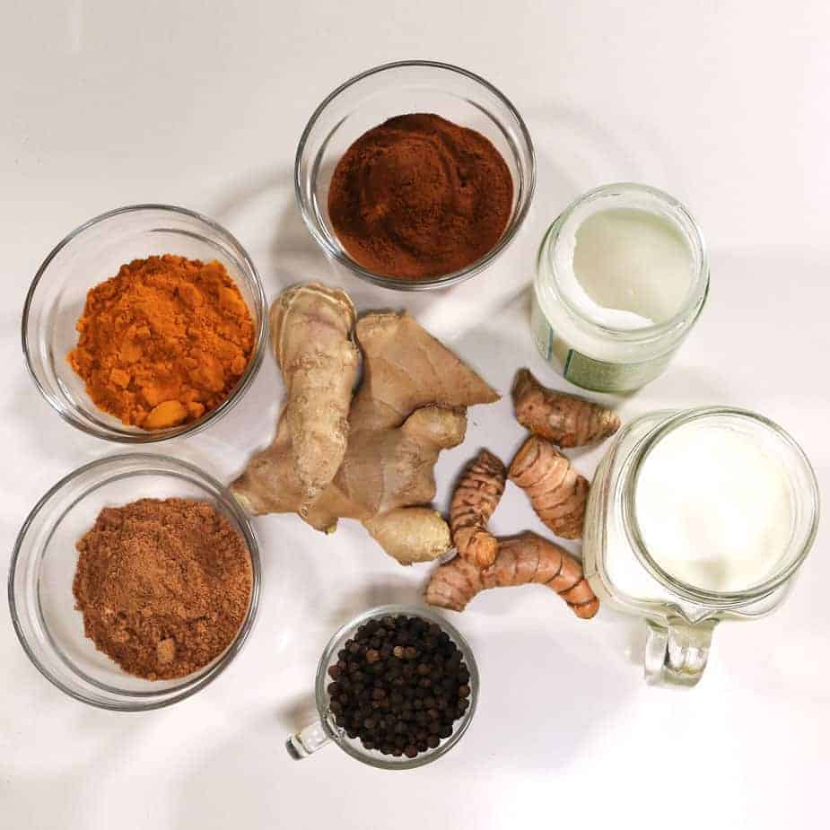 Goldene Milch Zutaten