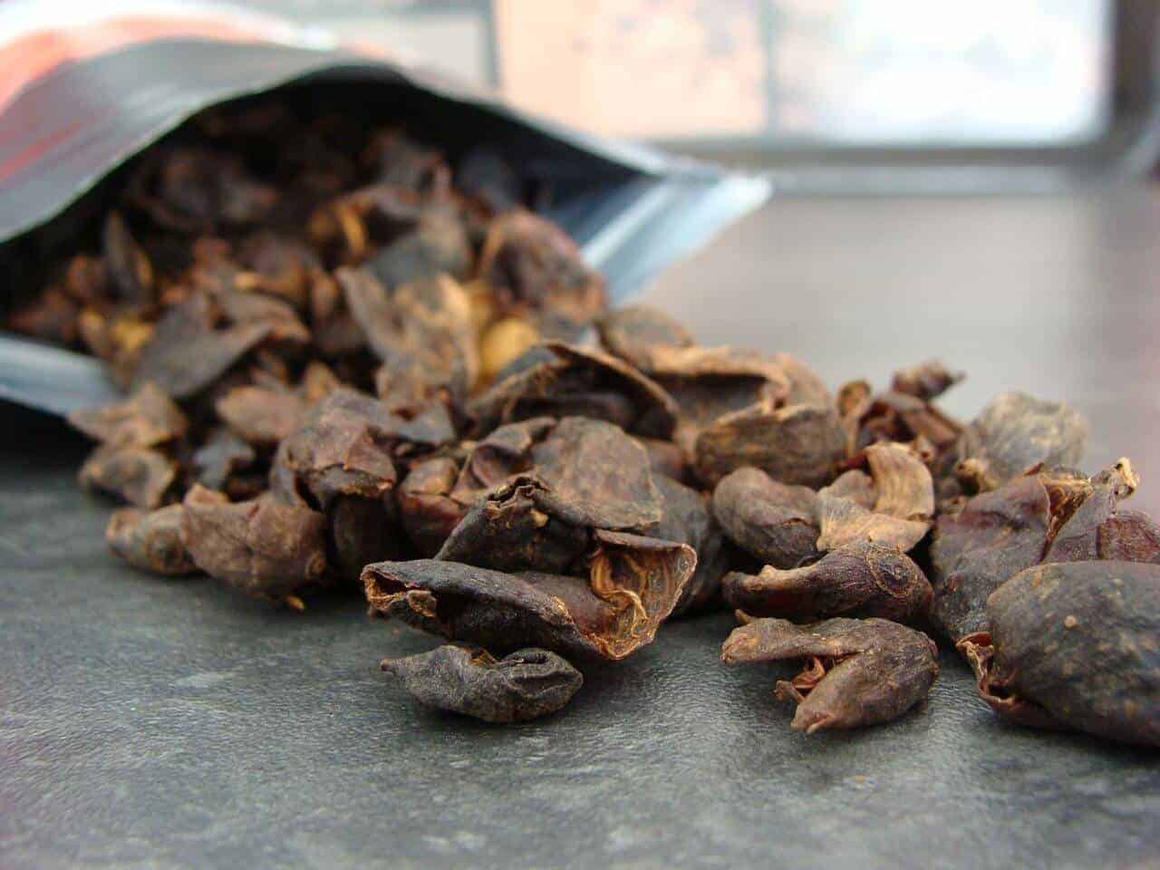 Kaffee Kirschen getrocknet
