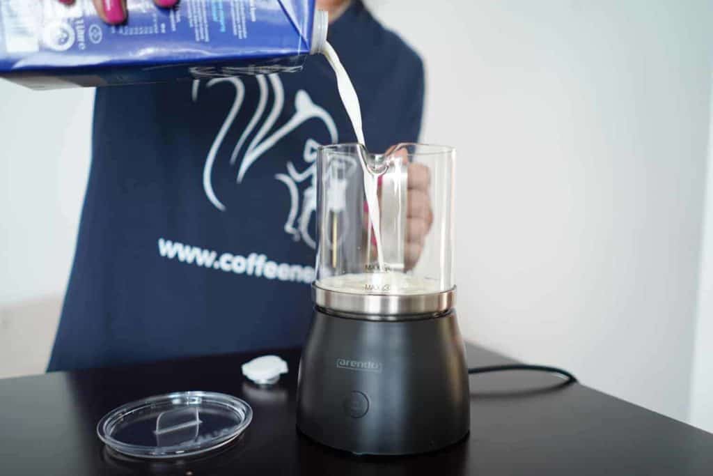 Arendo Milkstar Milchaufschaeumer aus Glas Glas Milch