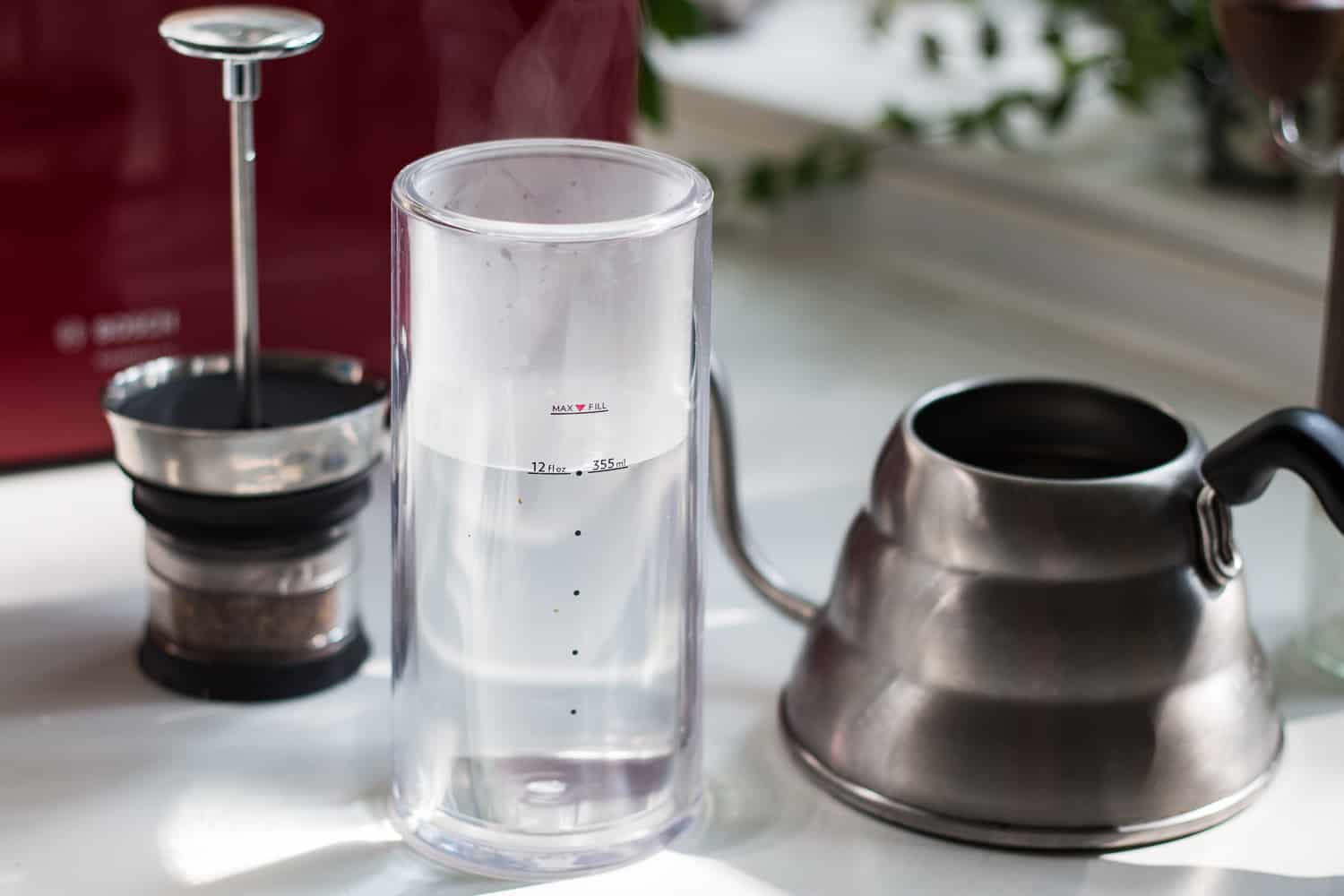 UPPHETTA French press coffee maker, glass, stainless steel, Height: 7  Diameter: 3 - IKEA