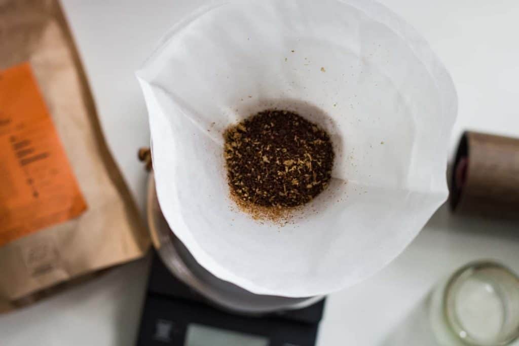 Kaffeemehl Shilicho in der Chemex