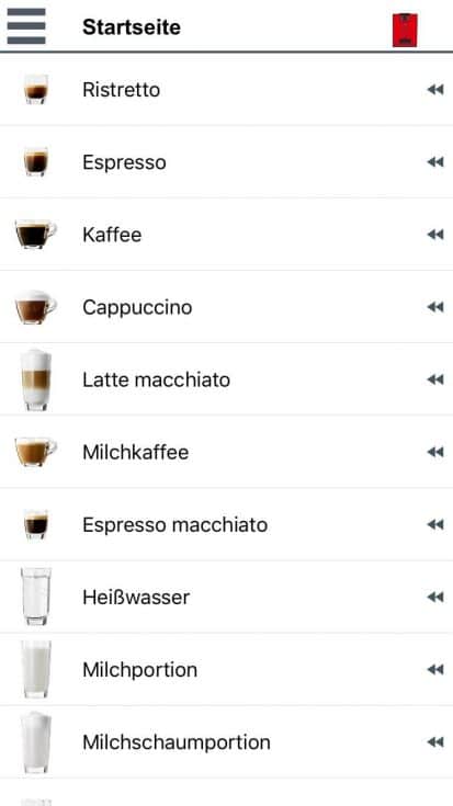 Cappuccino Machine APP Jura Drinks