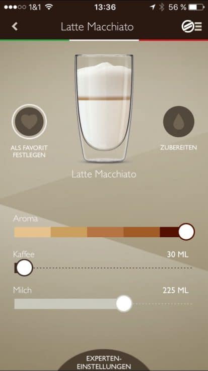 Latte Machine Saeco Settings