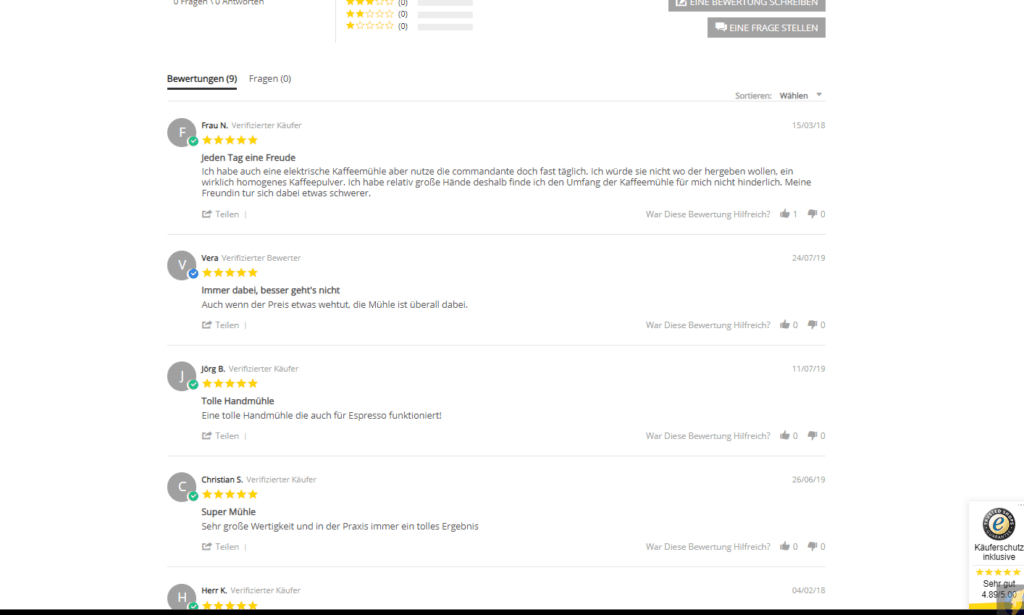 Roastmarket Commandante Darstellung Bewertung