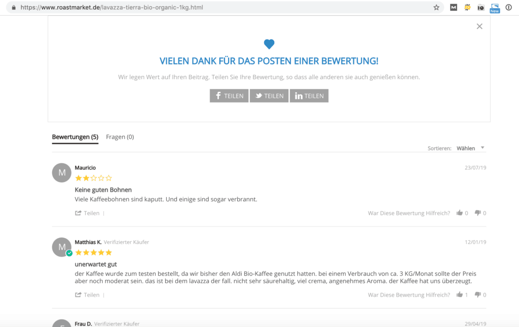 Roastmarket Bewertung Darstellung 3