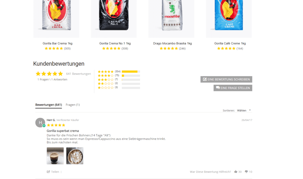 Roastmarket Bewertung Gorilla