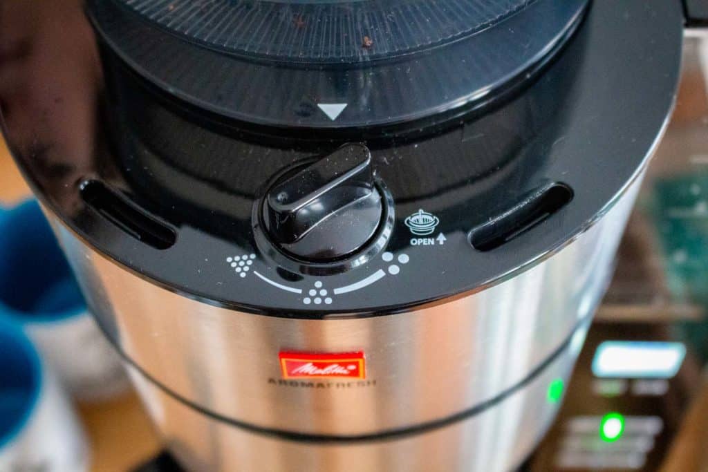 Melitta AromaFresh Kaffeemaschine mit Mahlwerk Mahlgrad