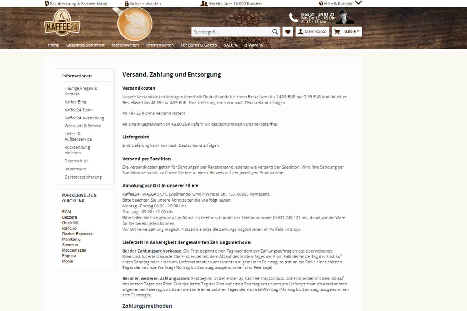 Kaffeemarktplatz Test Kaffee24 Versand