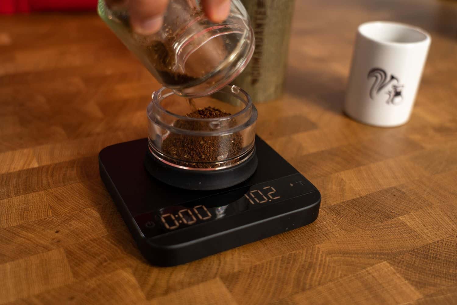 KitchenTour White Espresso Scale and Coffee Scale with Timer