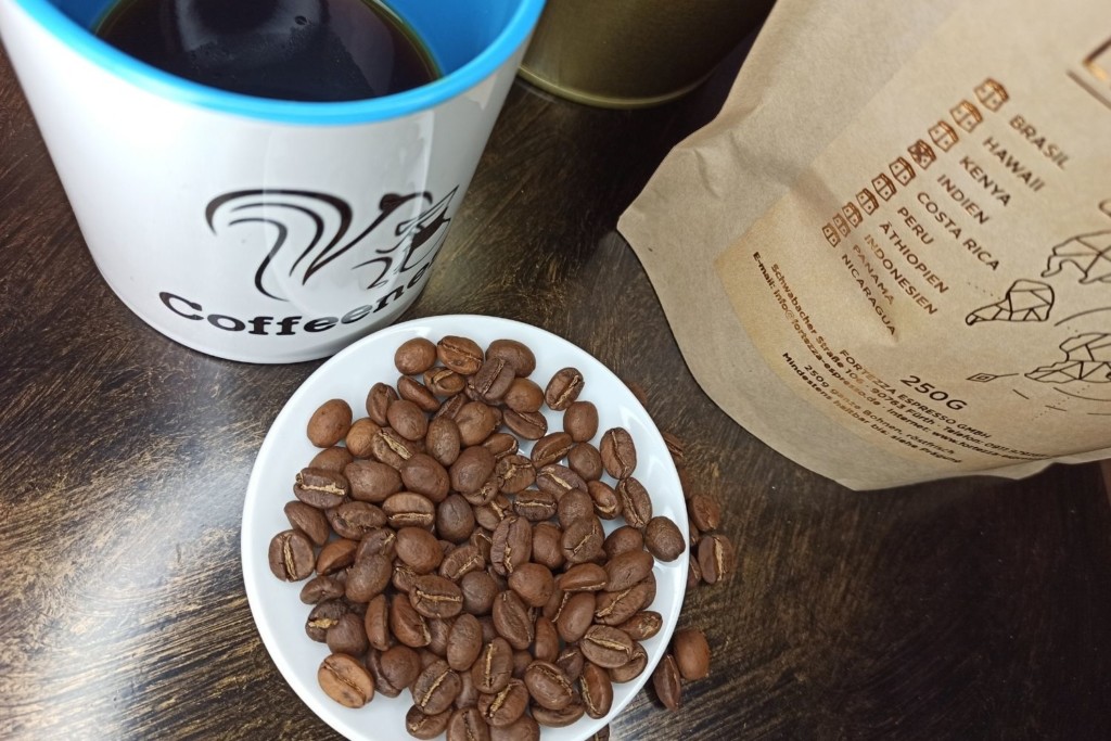 Kaffeebohnen Test Fortezza Indien Bohnenbild neu