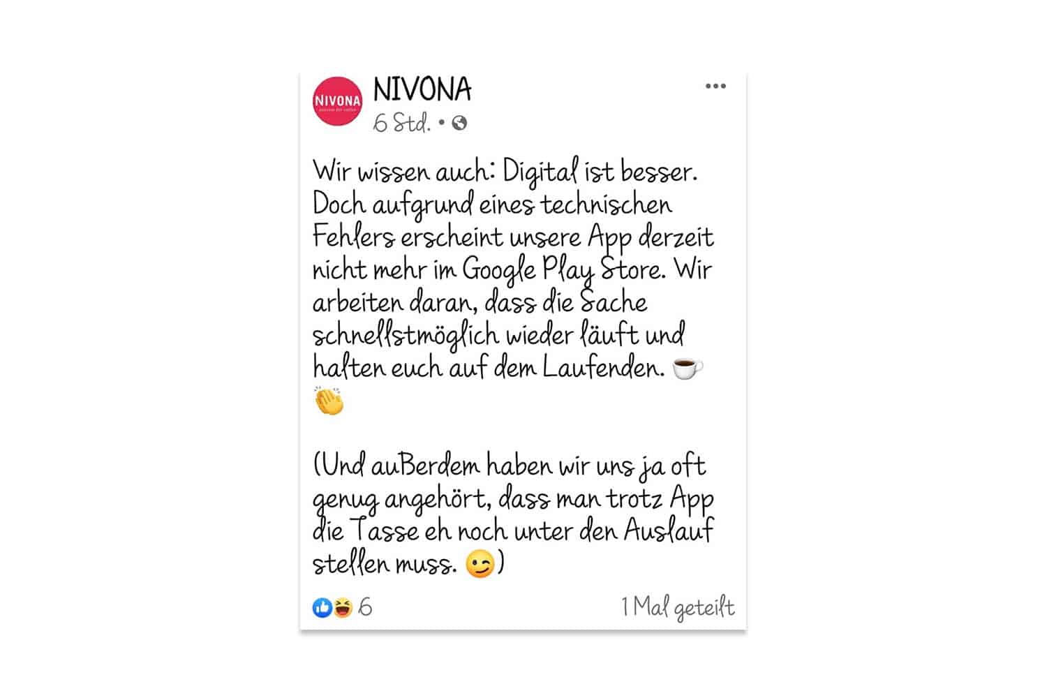 Nivona Facebook Post