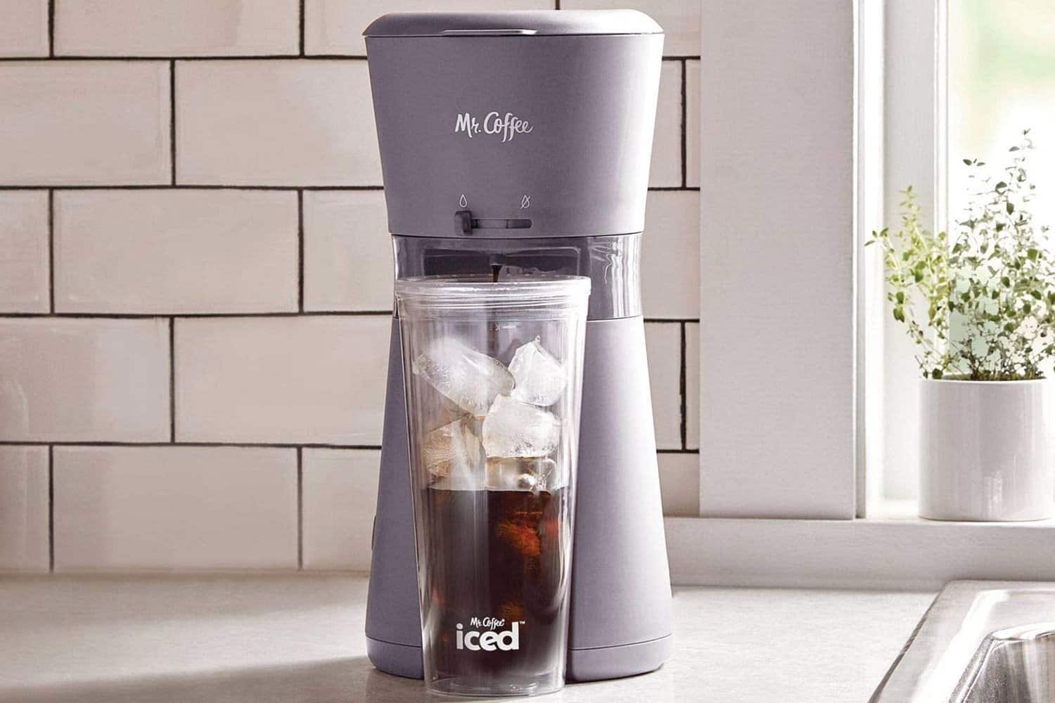 Iced Coffee maker Brews Coffee in 4 Mins, Cup & Straw Scoop