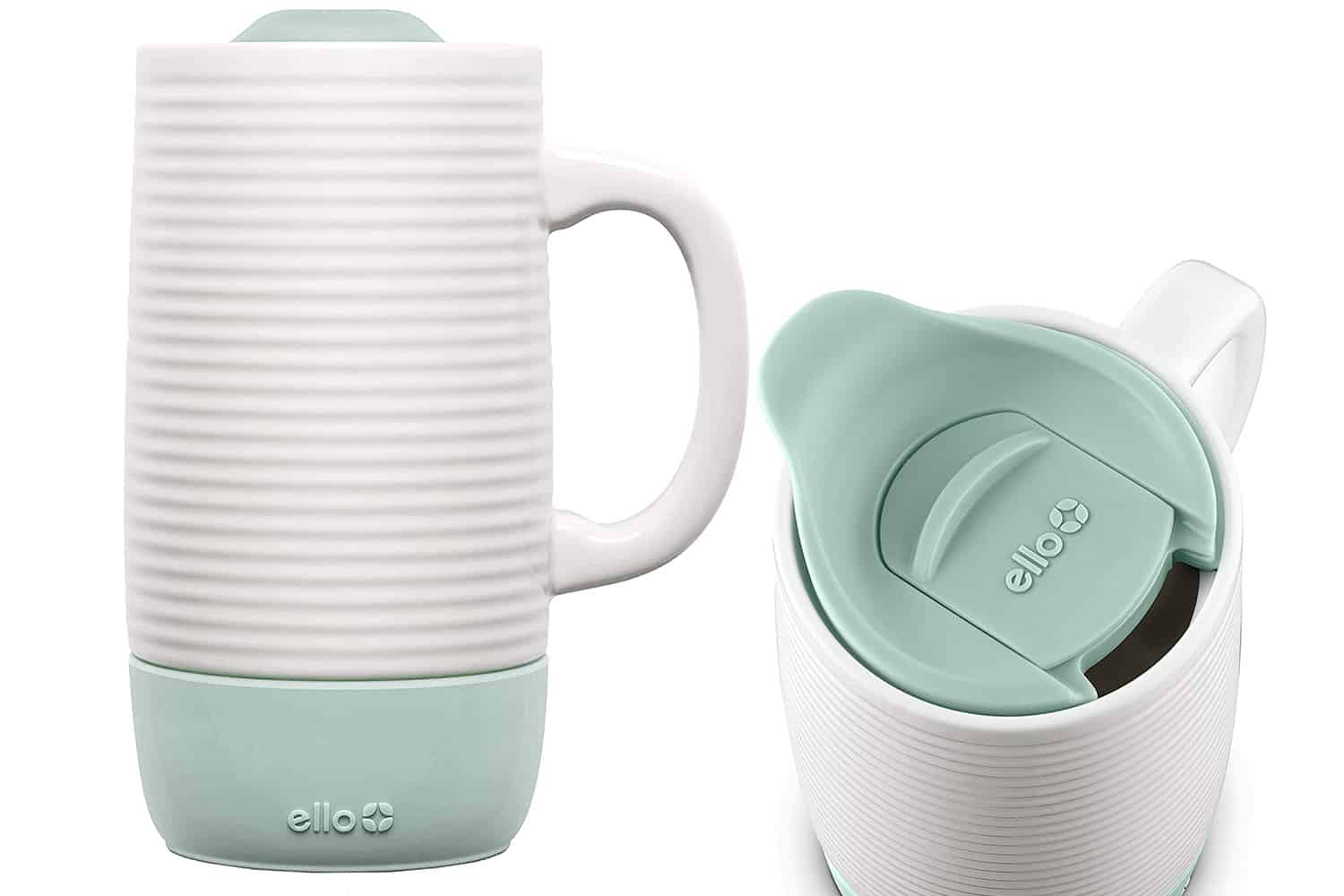 Ello Jane Ceramic Travel Mug with Spill-Resistant Slider Lid, 18 oz