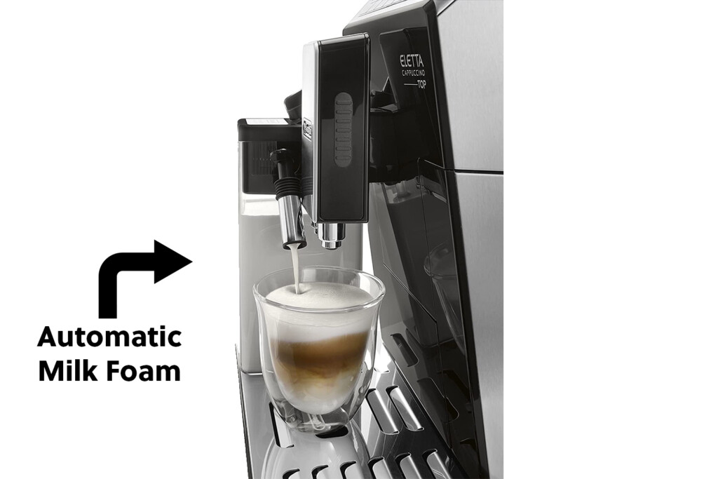 DeLonghi Eletta espresso machine milk foam.