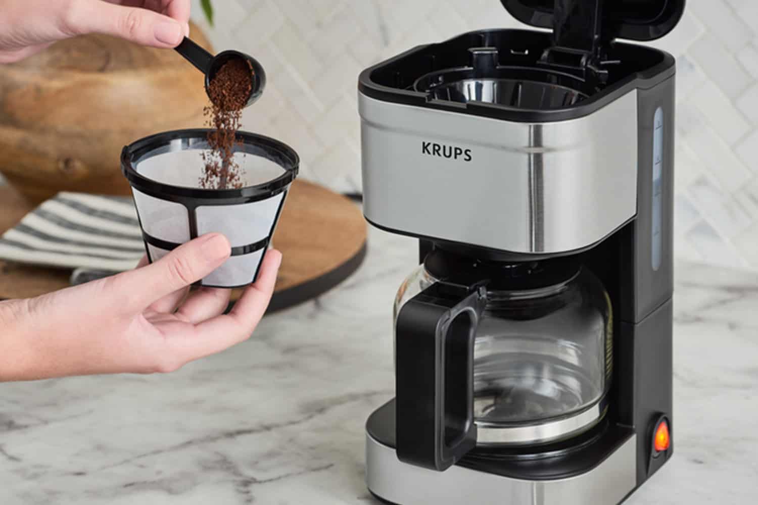 Krups 5-Cup Stainless Steel Drip Coffee Maker with Reusable Coffee Filter  KM202855 - The Home Depot