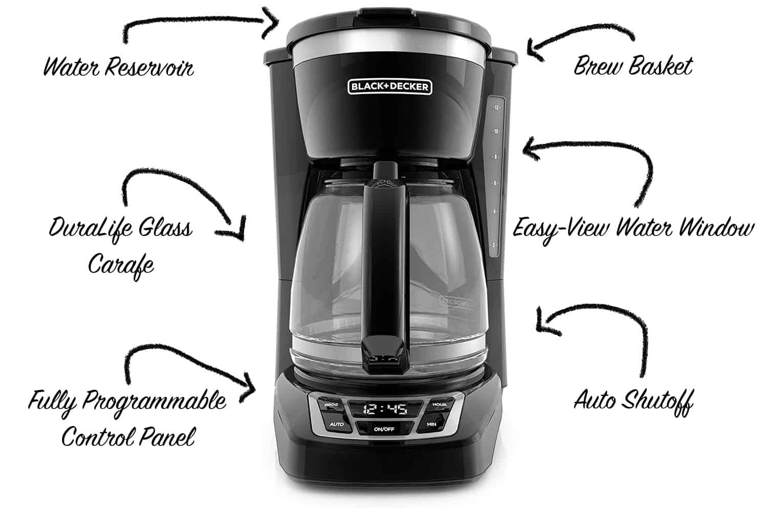 Black & Decker 12-Cup Programmable Coffeemaker with Glass Carafe