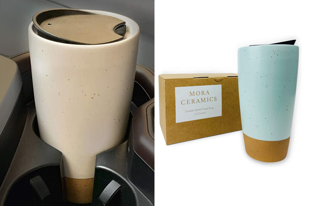 Mora Double Wall Ceramic Coffee Travel Mug