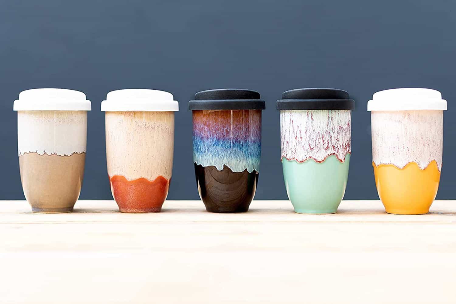 ceramic travel coffee tumbler mug