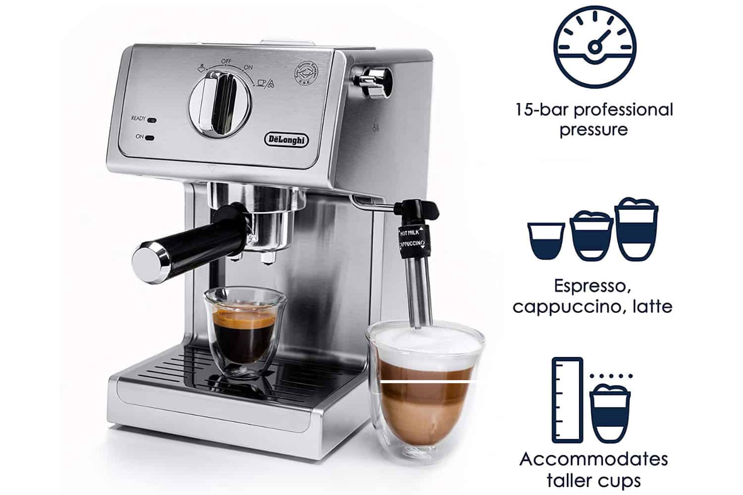 De'Longhi Dedica 15 Bar Espresso and Cappuccino Machine