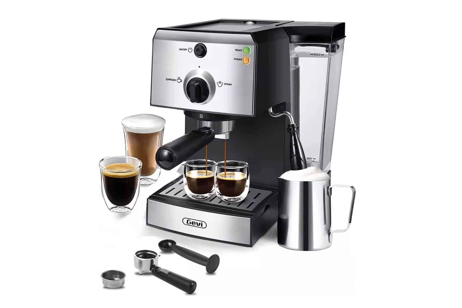 Gevi Espresso and Cappuccino Maker with Milk Frother