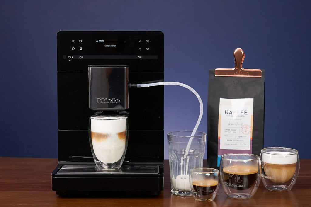 Espresso, Coffee, Cappuccino and Latte Made by the Miele CM 5510 Silence.