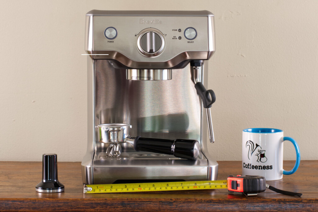 Meausering the Length of the Compact Breville Duo Temp Pro.