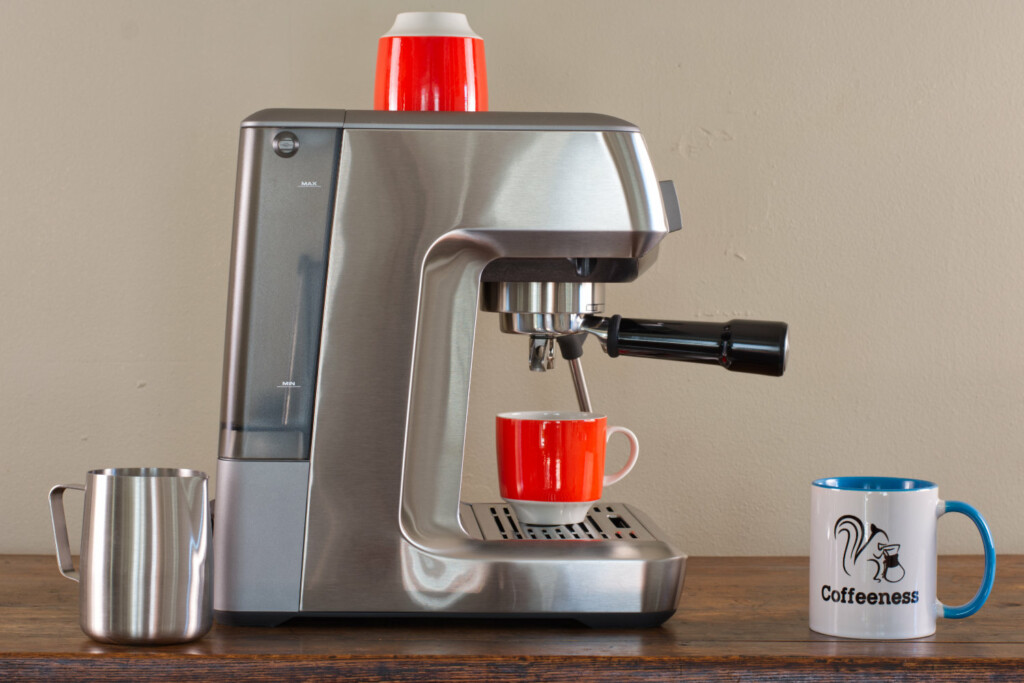Checking out the Cup Height of the Breville Duo Temp Pro.