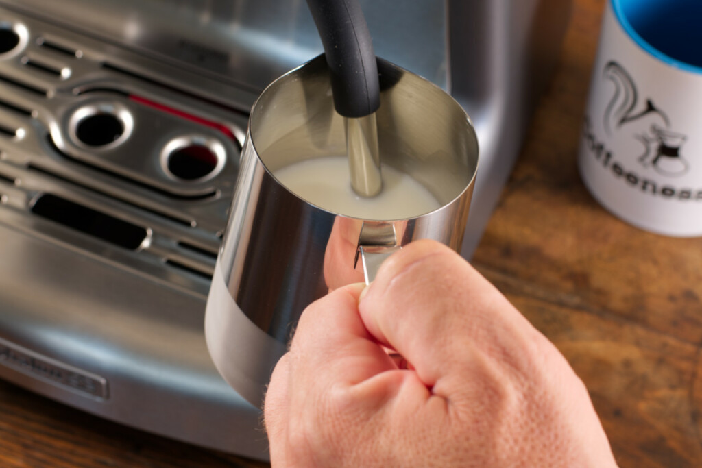 Frothing Milk with the Calphalon Temp IQ Espresso Machine.