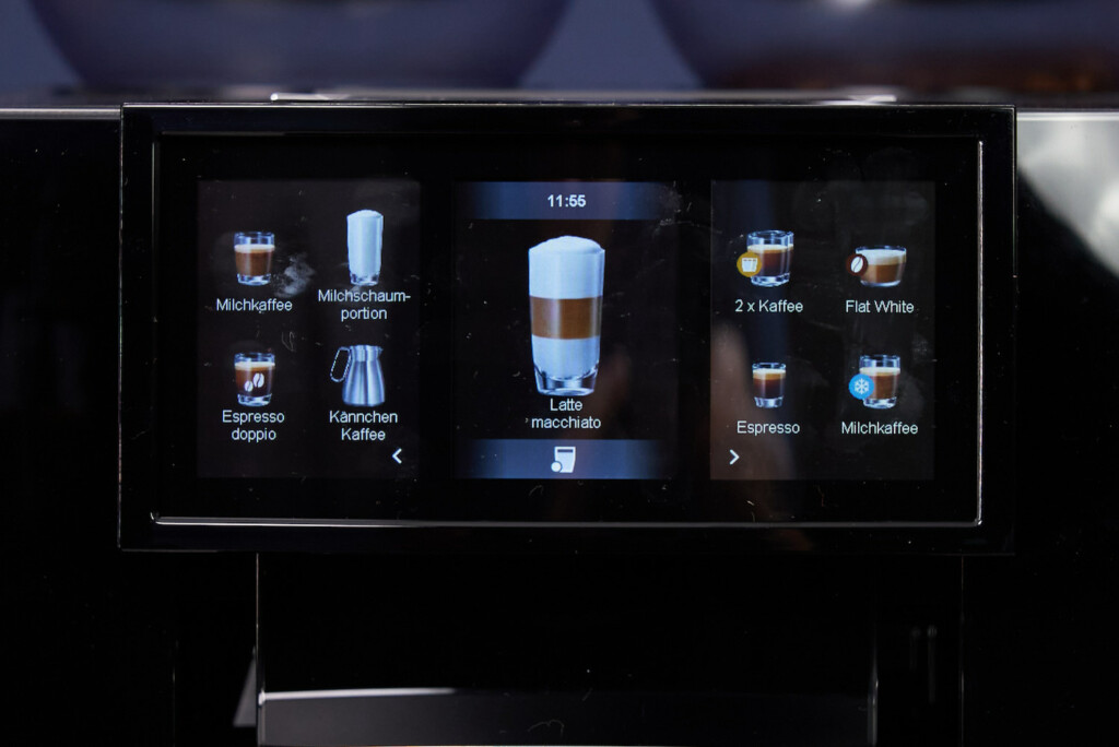 A closeup of the Jura GIGA 10 touchscreen display.