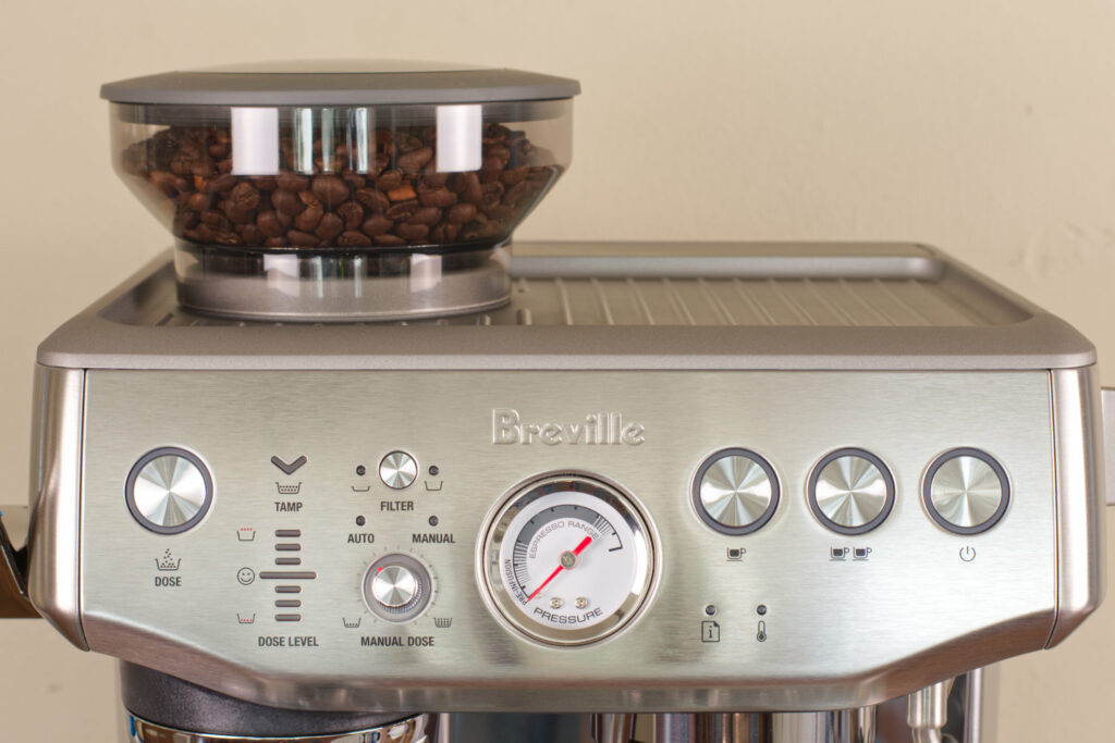 Sage Barista Express Impress gebruikersinterface close-up