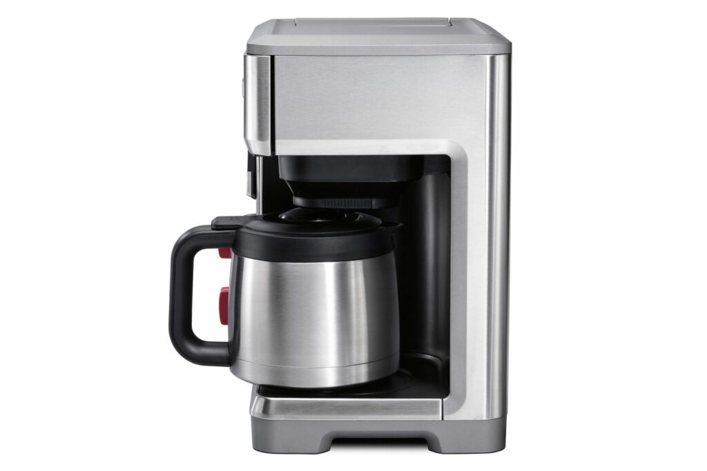 Profile view of the Wolf Gourmet Programmable Coffee System.