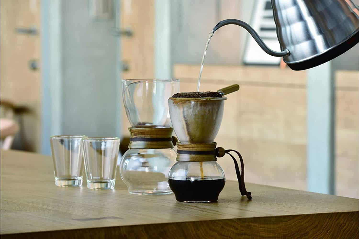 Classic Glass Coffee Pot V60 Dripper Wooden Handle Pour Over - Drip Kettle