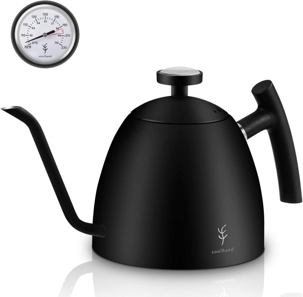 Soulhand Kaffeekessel mit Thermometer schwarz