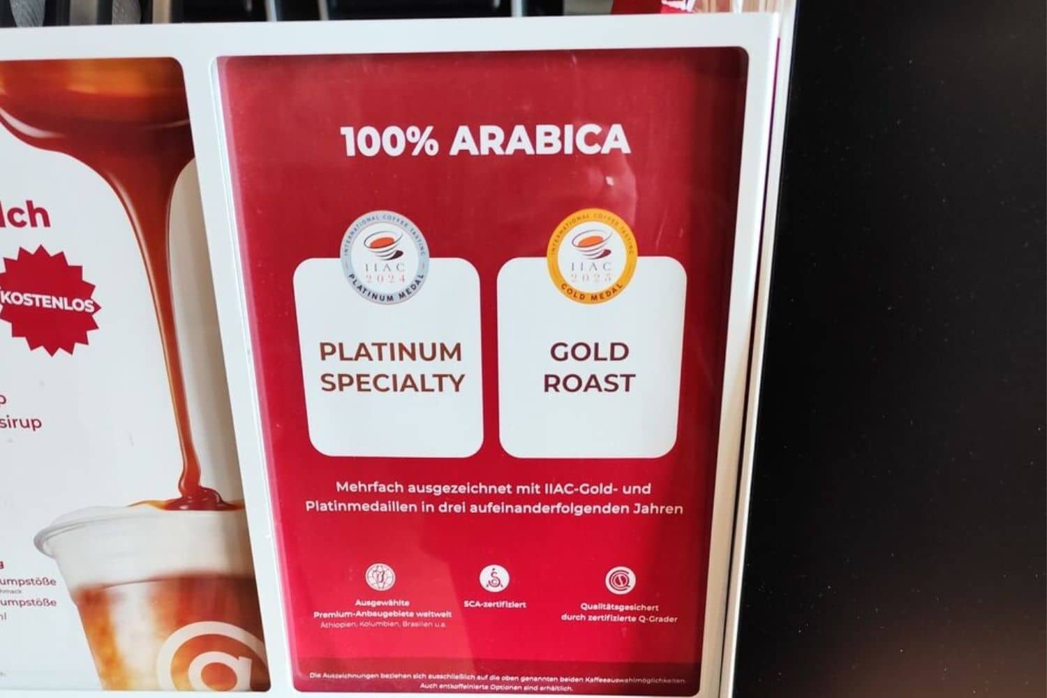 Cotti Coffee Bohnenangaben